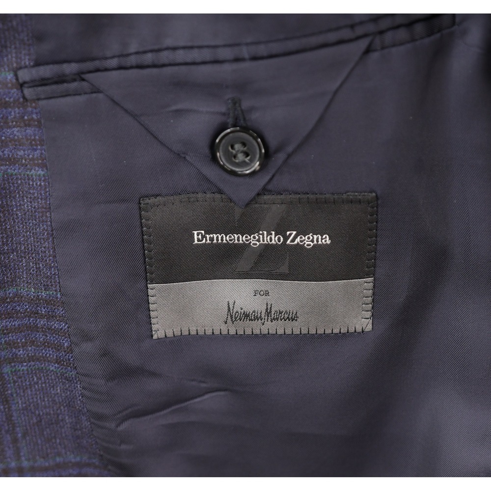 Ermenegildo Zegna Sport Coat 44R US Made Italy Wool Glen Plaid Check Blazer - Picture 9 of 10